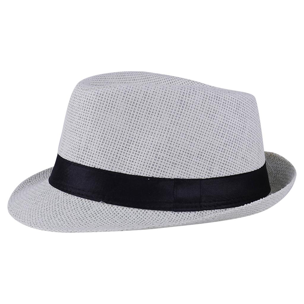 Classic Panama Hat Unisex Gangster Cap Beach Sun Hat Band Sunhat