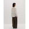 KOMPASU 100% Ramie Dandelion Embroidered Long Sleeve Blouse