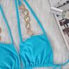 Bikini Crystal Diamond Swimsuit Bandage Cutout Split Swimsuit