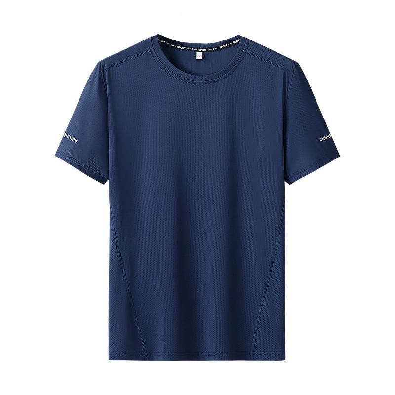 Quick-Dry Men's Plus Size Round Neck Short Sleeve T-Shirt (L-9XL) - Thin Summer Top, Fits Up To 300 Jin