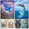Animal 5D Diamond Painting Shark King Ocean Inlaid with Diamond Owl Animal DIY Embroidery Colorful Painting Home Decoration