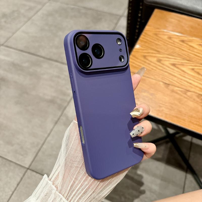 Luxury Solid Color Frosted Hard PC Glass Lens Protection Phone Case for iPhone 17 Pro Max 15 14 13 12 11 16 Pro Max Back Cover