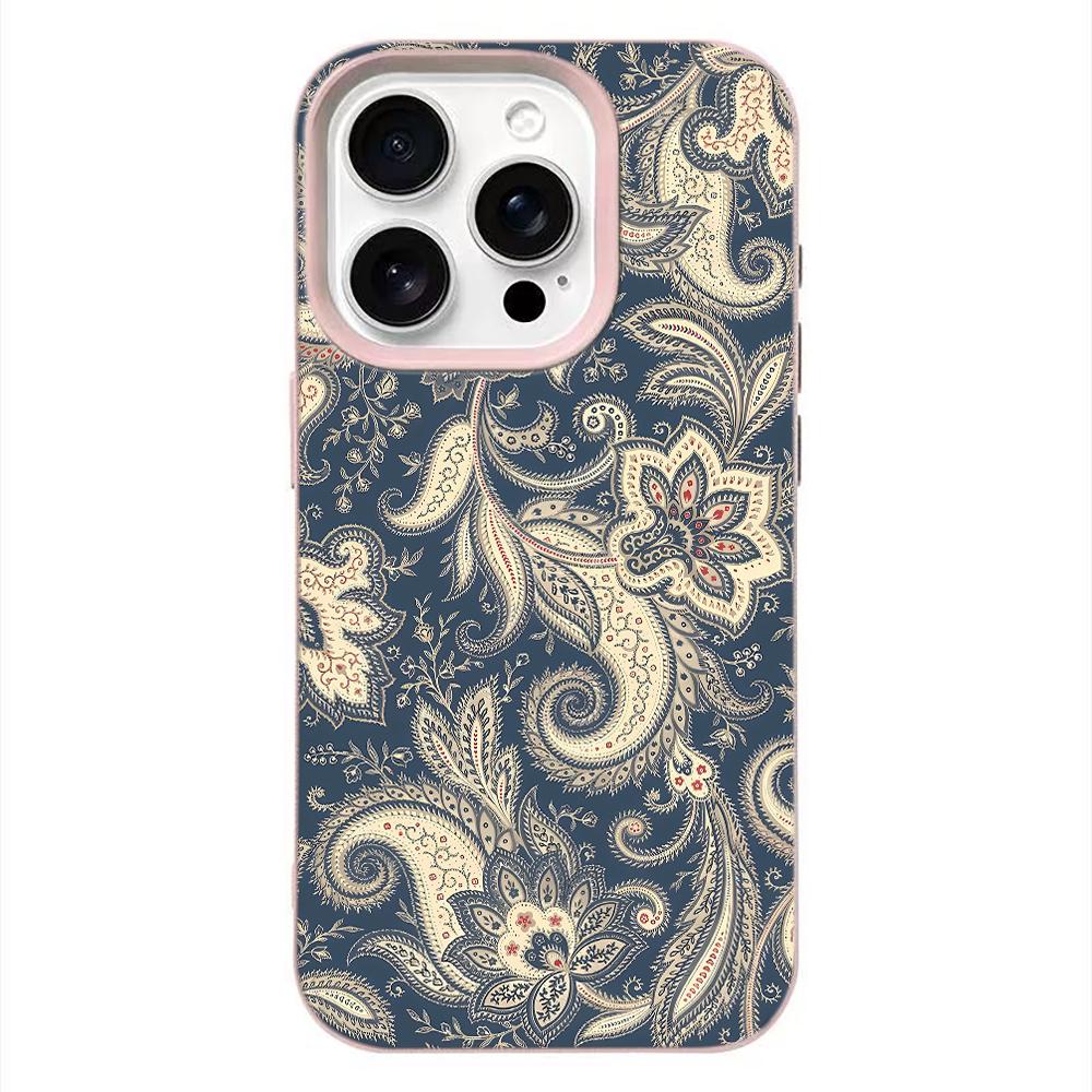 

Lace Flag Navy Vintage Paisley Stylish Phone Case For Iphone 17 Air 16 16e 15 14 13 12 11 Pro Max Shockproof Protective Cover iphone 16 Plus
