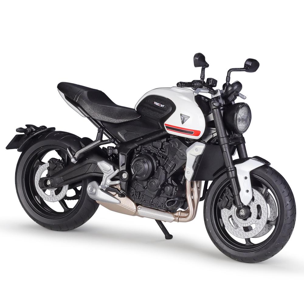WELLY 1/12 2021 Triumph Trident 660 Alloy Racing Motorcycle Model Diecast Metal Street Motorcycle Model Simulation Kids Toy Gift