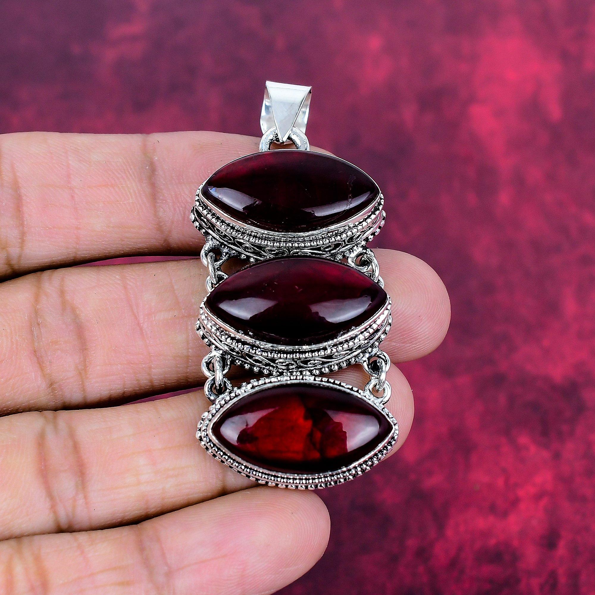 

Подвеска с красным лабрадоритом, ювелирное изделие из стерлингового серебра 925 пробы, подвеска с драгоценным камнем, подарочные украшения ручной работы на свадьбу 2.55 Inches красный