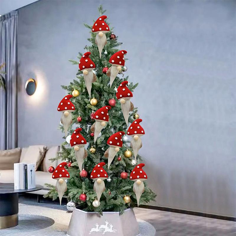 1/4/6PC Red Christmas Tree Tree Hanging Cute Hanging Pendants Party Long Beard Doll Pendants Christmas