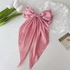 Women Large Bow Hairpin Elegant Long Ribbon Bow Hair Pins Fashion Simple Hair Clip Back Head Clips Half Tied Hair Accessories