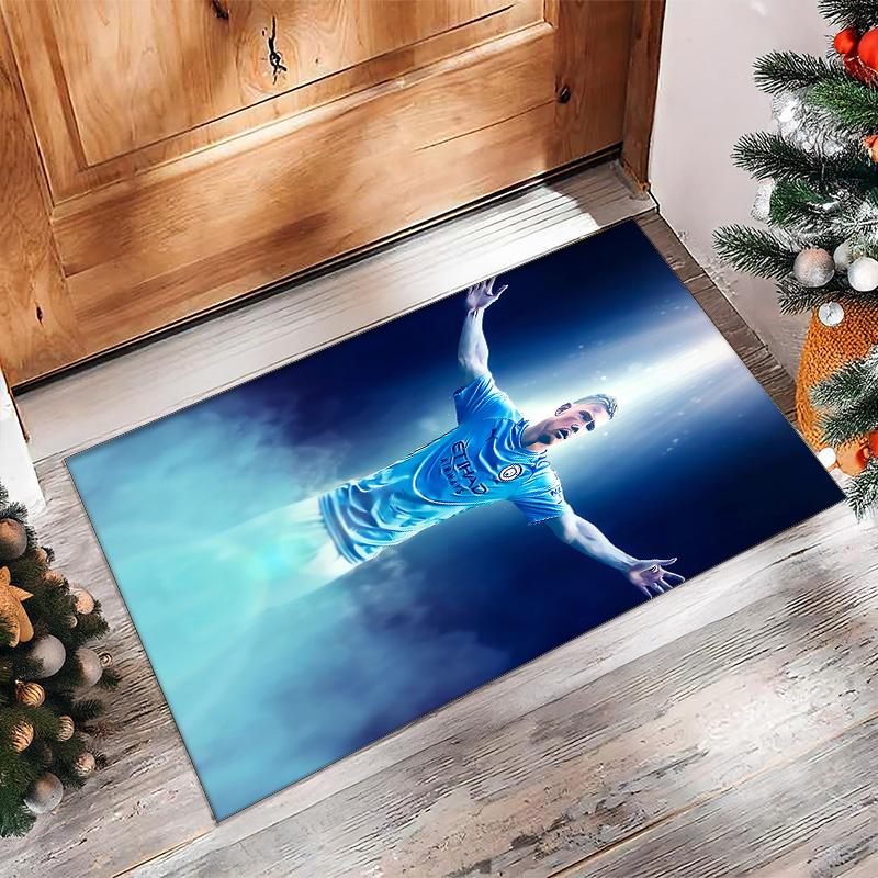 Kevin De Bruyne Printed Flannel Area Rug Non Slip Soft Polyester Floor Carpet Indoor Decor Mat for Bedroom Living Room Sofa
