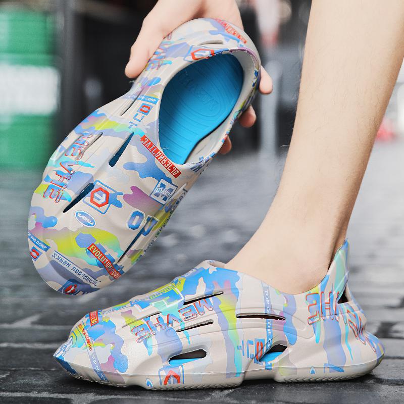 23023 new men s shoes summer breathable hole shoes garden shoes sandals beach wading men s shoes 45