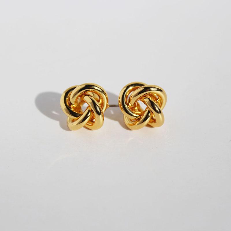 

Vintage Metal Stud Earrings for Women Copper Gold Color Twist Ball Earrings Geometry Small Earrings Fashion Punk Zircon brincos золотий