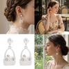 Stylish Alloy Woven Basket Earrings With Rhinestones And Pearls Retro Designs