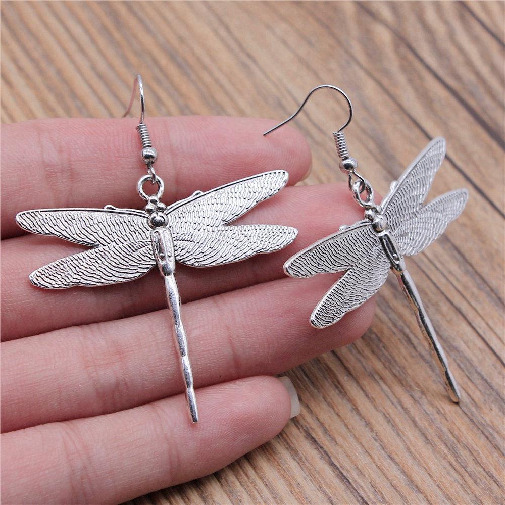 Hängeohrring Libelle Schmetterling Vintage Schmuckzubehör Ohrringgröße 18x19mm QE009
