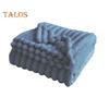 Summer AC Flannel Blanket Thickened Double-sided Plush Striped Texture Solid Color Office Nap Home Bed Sofa Travel Cozy Warm Winter Blanket
