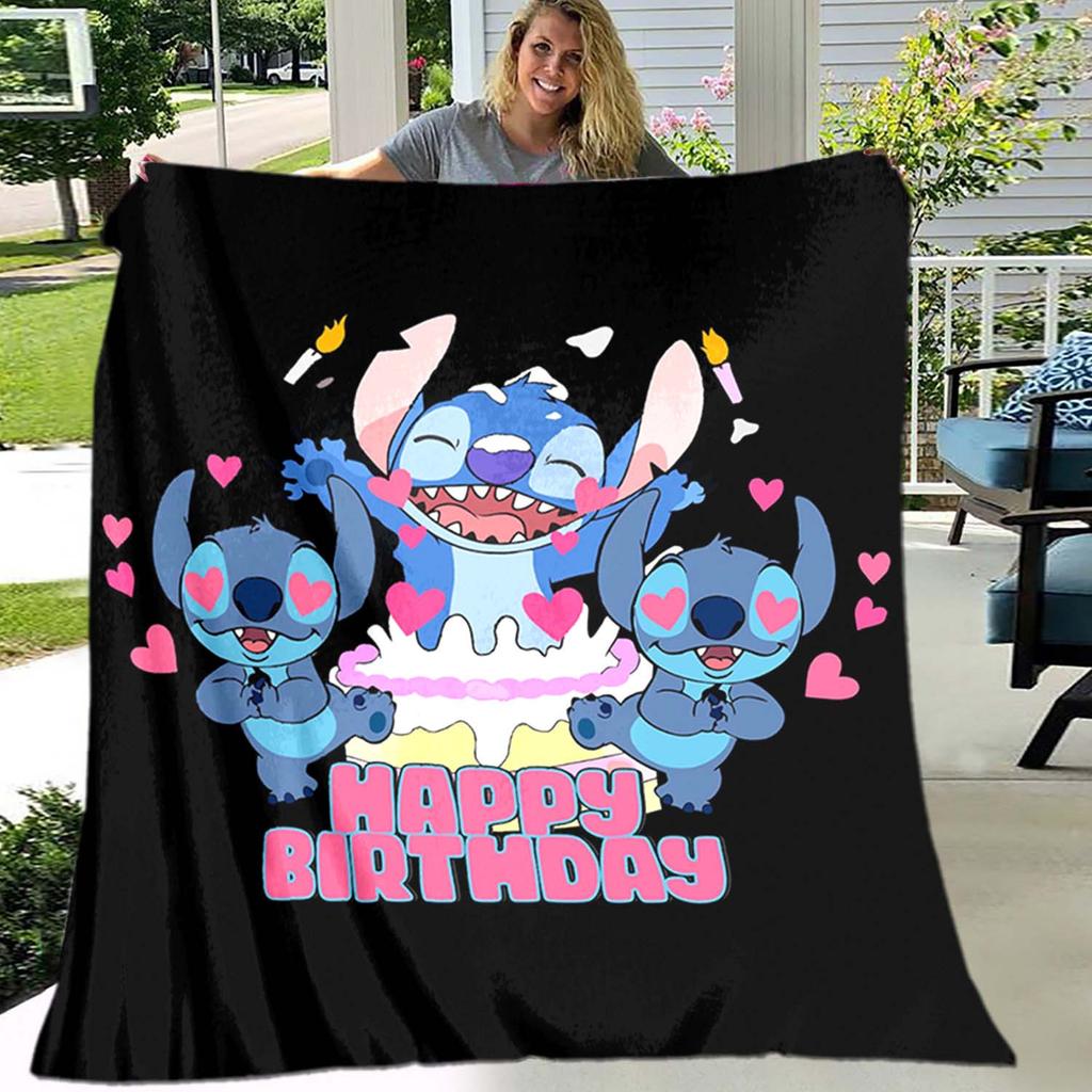 1pc Stitch Printing Blanket - Soft, All-Season Throw for Living Room, Bedroom,Personalized Gift with Adorable Cartoon Design