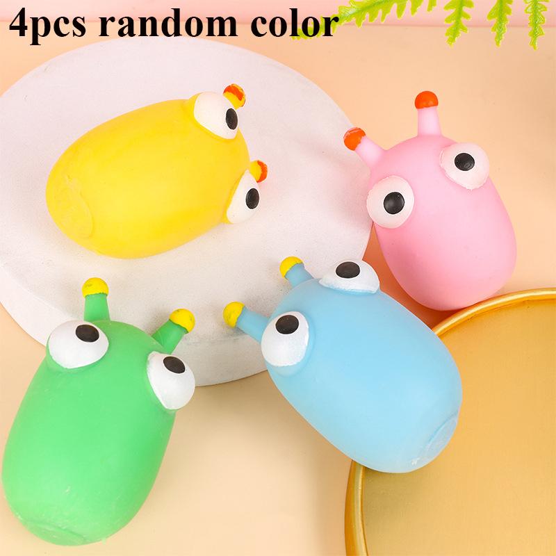 4 Colors Cute Big Eyes Worm Squishy Fidget Toys Anti Stress Slow Rebound Balls Decompression Sensory Squeeze Toy For Adults Kids