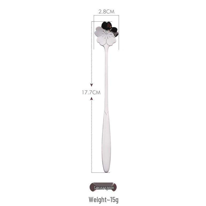 ZISIZ 304 Stainless Steel Cherry Blossom Stirring Spoon