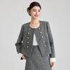 Xiaoxiangfeng coarse woolen elegant short jacket for women in the spring of 2025, with a high-end and casual feel