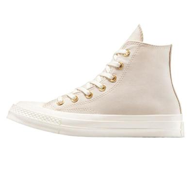 Chuck 70 Metallic Patch Comfortable Simple Fit High-top Canvas Shoes Unisex Beige