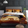 Afrika Frau Giraffe Elefant Silhouetten Bettbezug mit Kissenbezug 3tlg. Bettwäsche-Set Bettdeckenbezug Doppelbett Heimtextilien