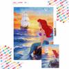The Little Mermaid Ariel Ocean Sunset Diamond Paint Mosaic Art Painting Kit Handmade DIY Home Decor