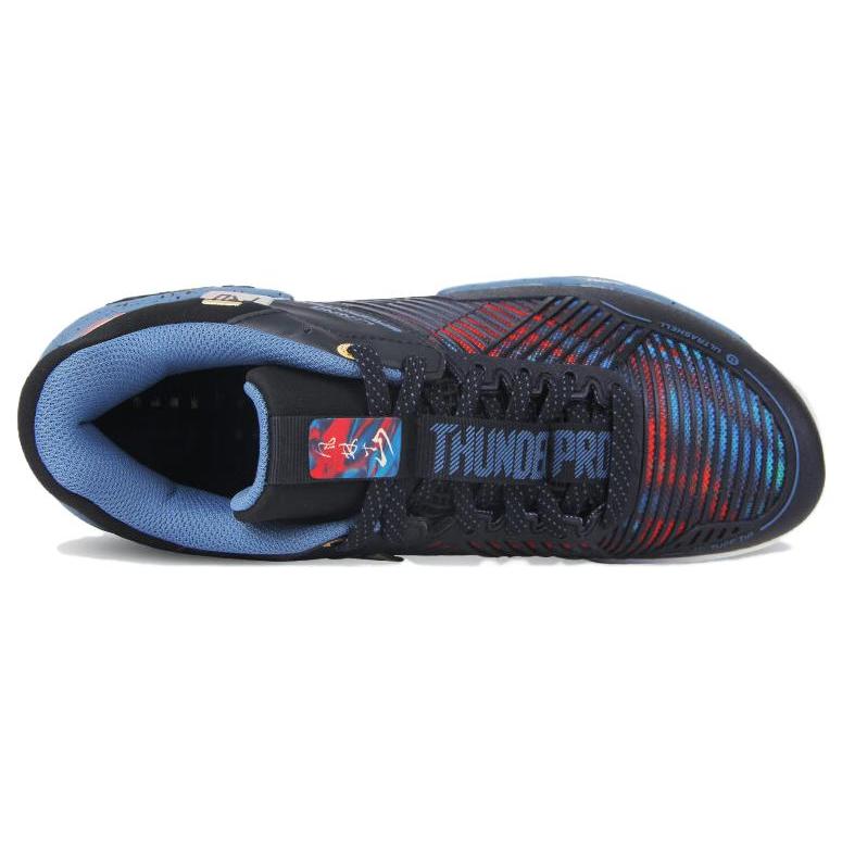 Li Ning Pro Rubber Comfortable Slip Resistant High top Badminton Shoes Men's Black Blue AYAT009-4