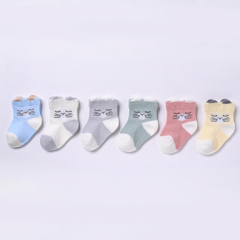 6 Pairs /lot 0 To 24M Summer Short Socks For Baby Cute Animal Newborn Infants Socks Extreme Soft Socks On Girls Boys Spring