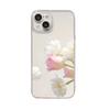 Simple pink and white tulip Apple 17pm mobile phone case anti-drop protective case iPhone15pm transparent soft case light and thin