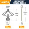 100Pcs Drywall Anchor Kit Hollow Wall Anchors Plasterboard Plugs Screws Butterfly Expansion Tube Pipe