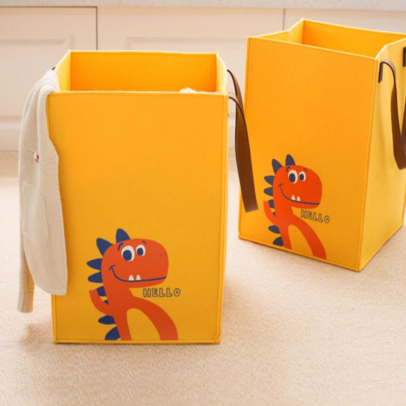 

Foldable Dinosaur Laundry Basket for Bathroom Storage 30x30x40 cm жовтий