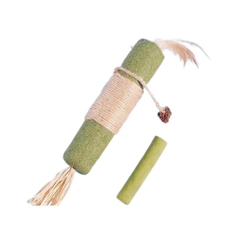 Silvervine Catnip Teaser Wand: Extra Large, Bite-Resistant Cat Toy for Self-Play, Boredom Relief, Teeth Grinding, and Cleaning.