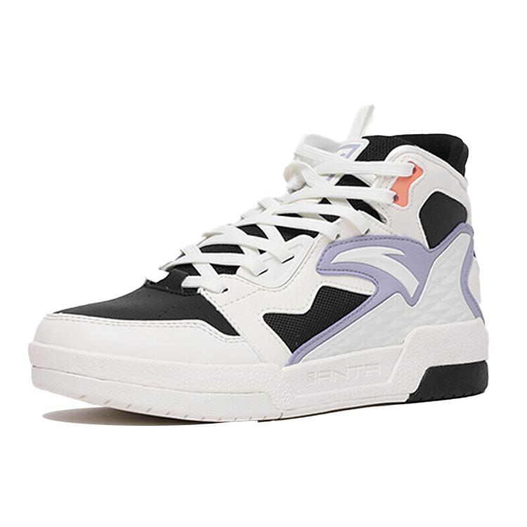 Anta Textile, Synthetic Leather Abrasion Resistant Support High top Skateboard Shoes Women's 122118050-3