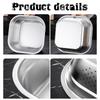 Stainless Steel Square Basin Catering Pan Multipurpose Soup Bowl Washing for Home Kitchen