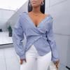 Spring and Summer Fashion Sexy and Versatile Striped Long-Sleeved Women's Shirt