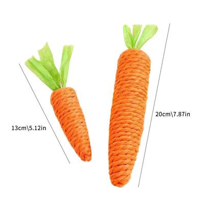 Cat Toy Carrot Sound Pet Products Bite Resistant Paper Rope Scratcher Clean Teeth Interactive Play Cat Carrot Chew Toy For Cat
