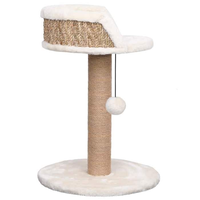 Arbre à chat - Maison Exclusive - 49 cm - Poteaux en herbe marine - Perchoir supérieur avec jouet