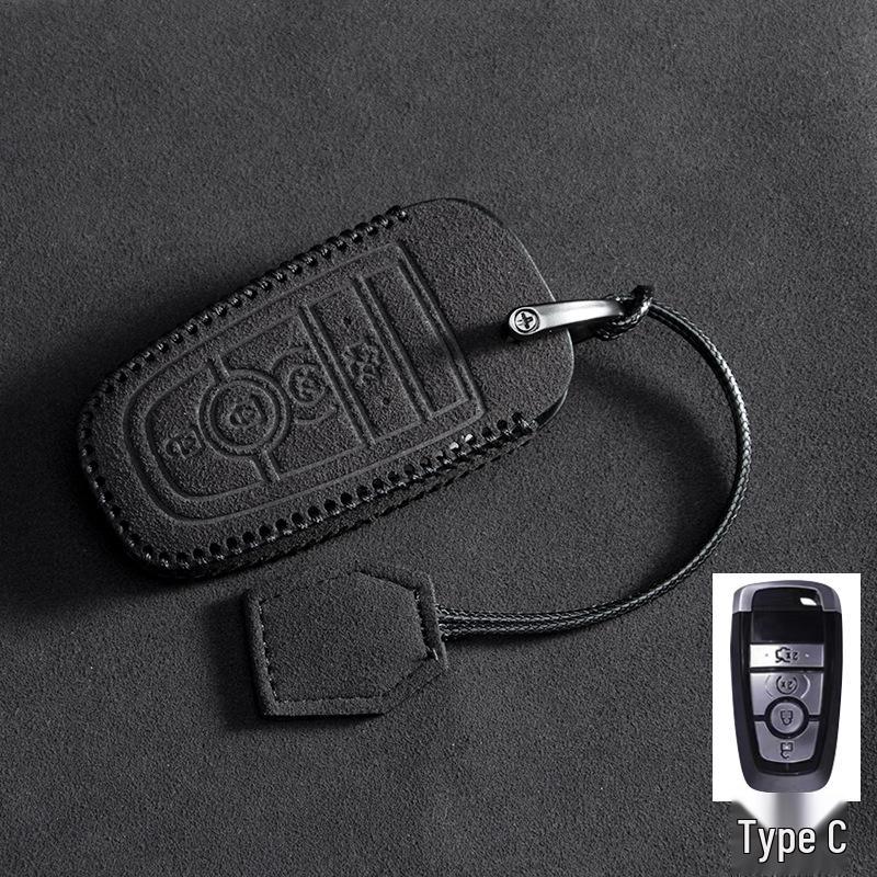 Suede Shell Buckle Case for Ford Mondeo, Edge, Explorer, Focus Keys