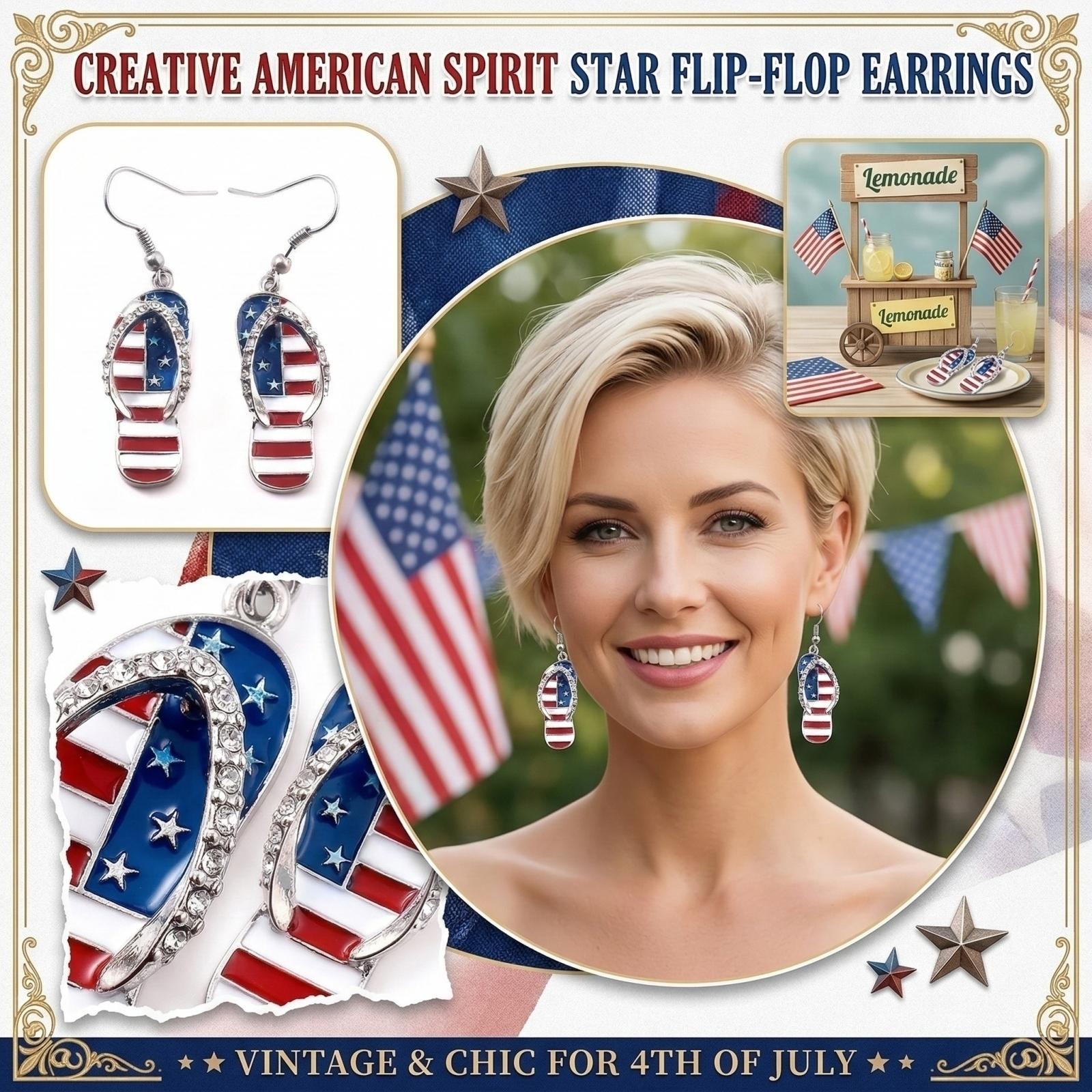 Fashion And Creative Independence Day Earrings One Size серебряный