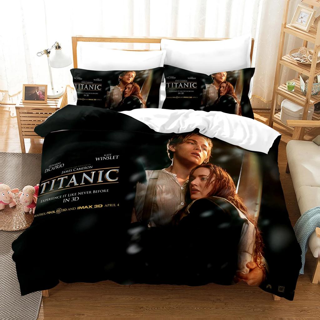 Titanic Jack und Rose Bettwäsche-Set Bettbezug-Sets Steppdecke Bettwäsche Queen King Einzelgröße Dropshipping