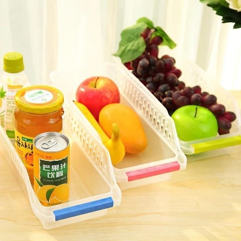 Storage Collection Box Basket Kitchen Refrigerator Fruit Storage Rack Practical Color Random