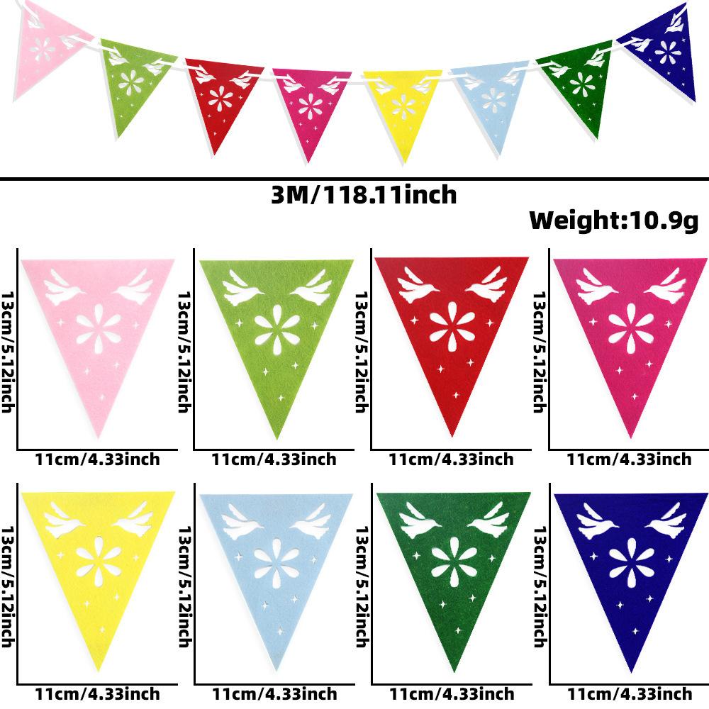 The Party Decoration Features Non-woven Fabric Hollowed-out Triangular Flags and Colorful Flags for the Atmosphere of the Day of the Dead On May 5th