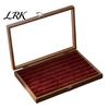 Jewelry Box with Partitions Ring Storage Box, Durable Wood Compartmentalized Design, Soft Neat And Orderly Velvet Interior Multi-grid Organizer,