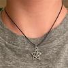 Y2K Star Moon Pendant Choker Celestial Necklace Leather Cord Chain Silver Tone Swirly Star Earrings 90s Retro Sweet Cool Jewelry