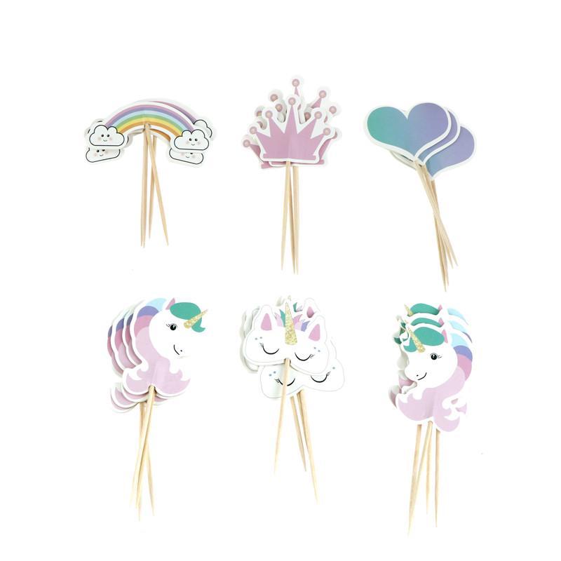 buy 24pcs handmade unicorn head cupcake toppers crown heart cake party supplies at affordable prices free shipping real reviews with photos joom