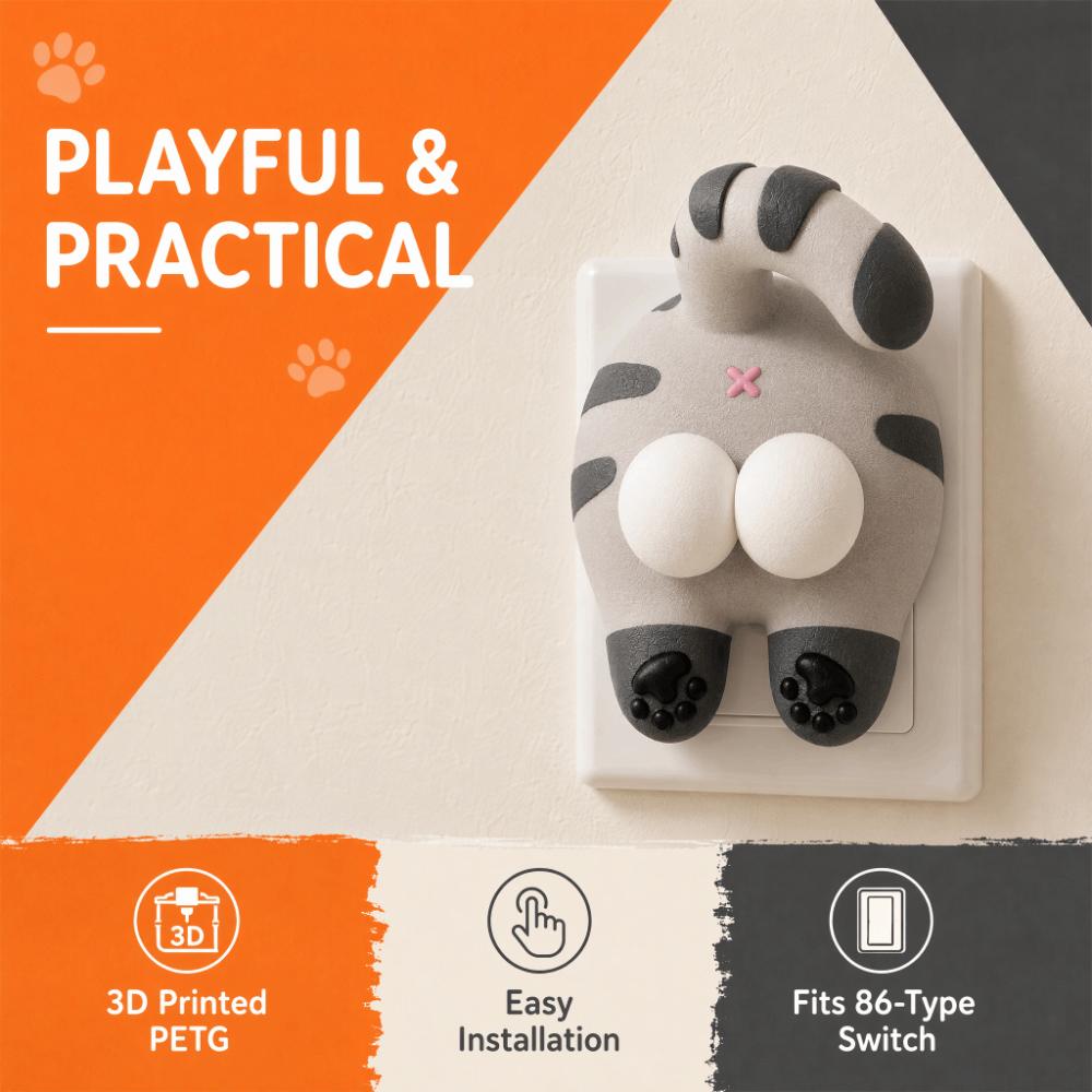 Cat Light Switch Guard Covers 3D Printed Console-shaped Switch Cover  Living Room Decor