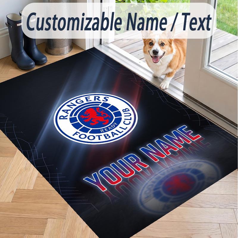 Custom Text Printed Rug Rangers FC Non Slip Floor Carpet For Home Room Decor