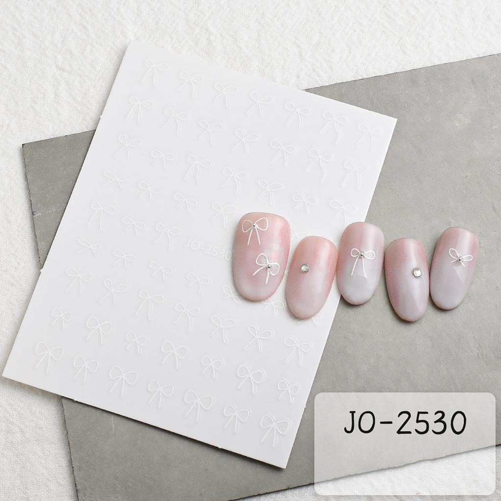 Born Beauty Black White Gold Stickers Ribbons Bowknot Butterfly 3D Sweet Self-adhesive DIY Nail Decoration Decals