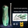 Dual-Use S2 Steel Industrial Grade Screwdriver: 6mm Phillips & 5mm/4mm Flathead Double-Ended