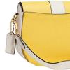 Coach Georgie 21 Color Block Flap  Logo Buckle Pebble Leather And Smooth Leather Bag Women Shoulder Bag Yellow White C8296-IMTV3