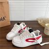 White and Red Color Matching Letter Bread Shoes Women's Spring New Versatile Sports and Leisure Board Shoes