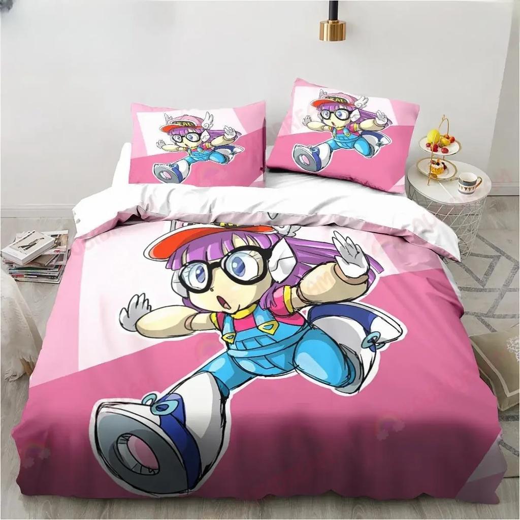 New Cute Cartoon DR S-Slump Arale Anime Bedding Set King Twin Double Microfiber Duvet Cover